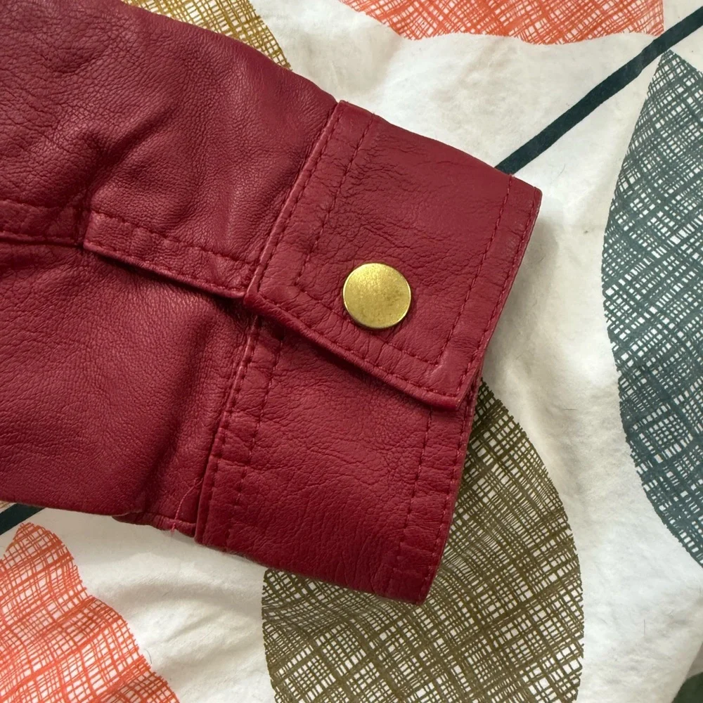Baccini Deep Red Leather Jacket - Picture 10 of 10